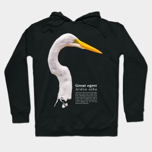 Great egret tropical bird white text Hoodie